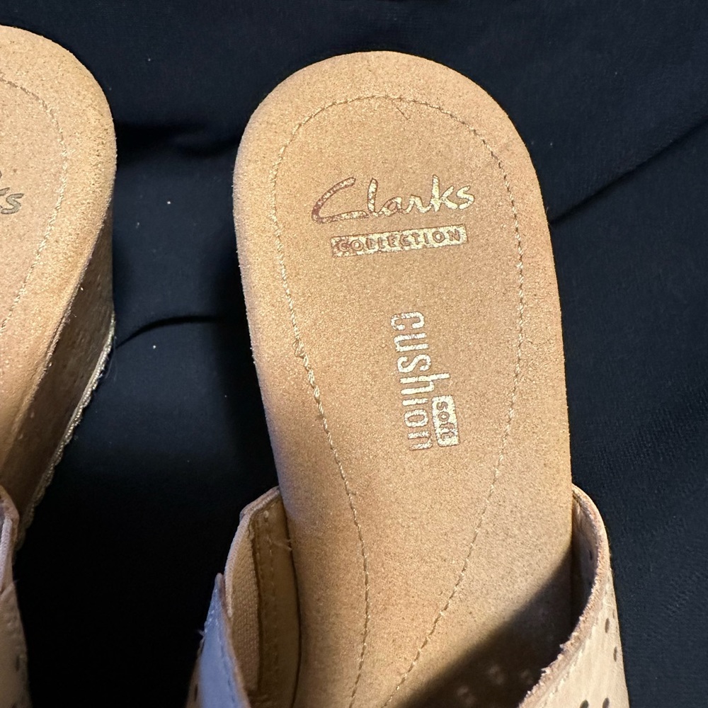 Clarks Collection Mule With Cork Heel, Size 10 - image 4